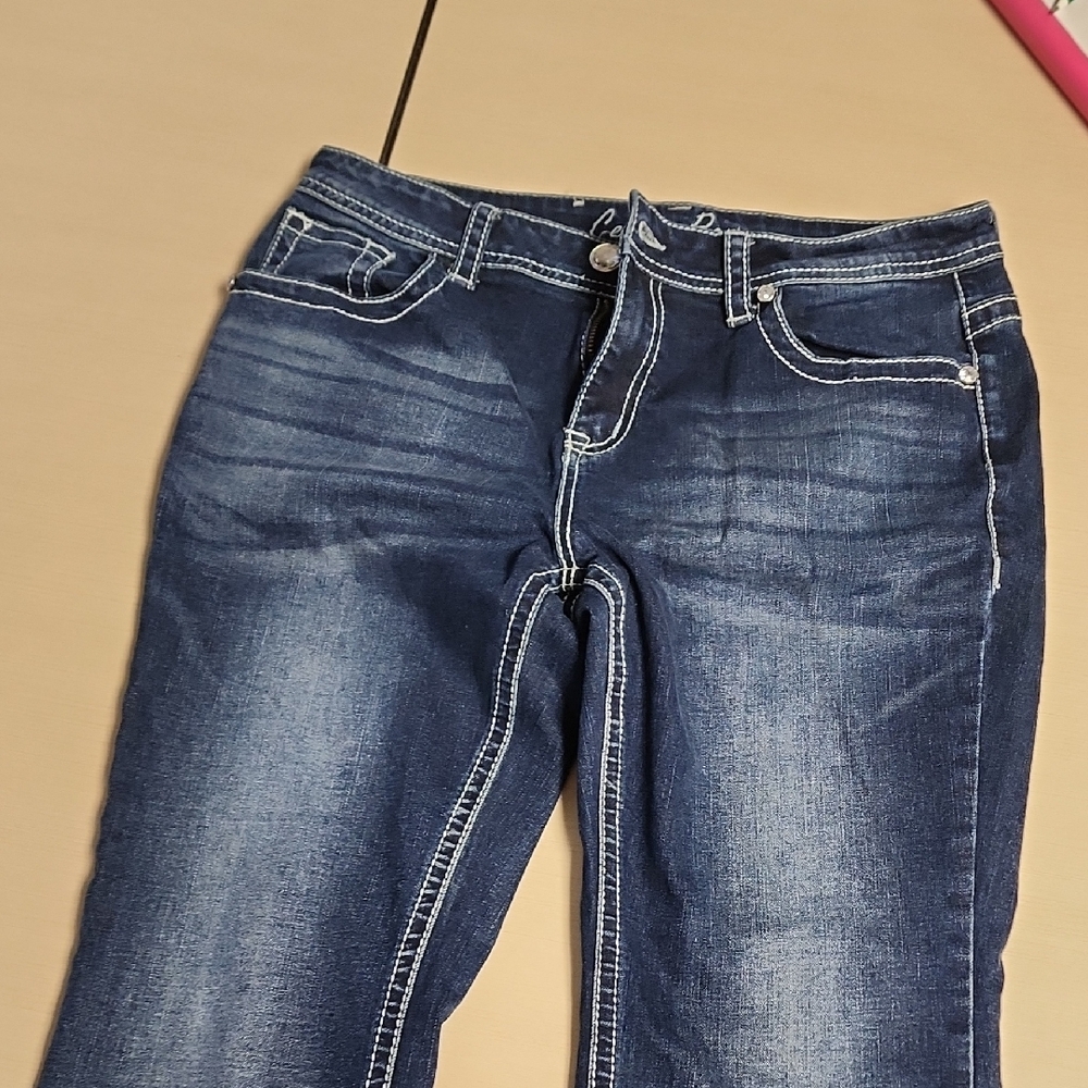 Women's Indigo Straight-Leg Jeans with Contrast Stitching